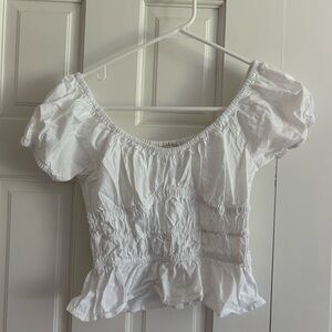 white babydoll crop top